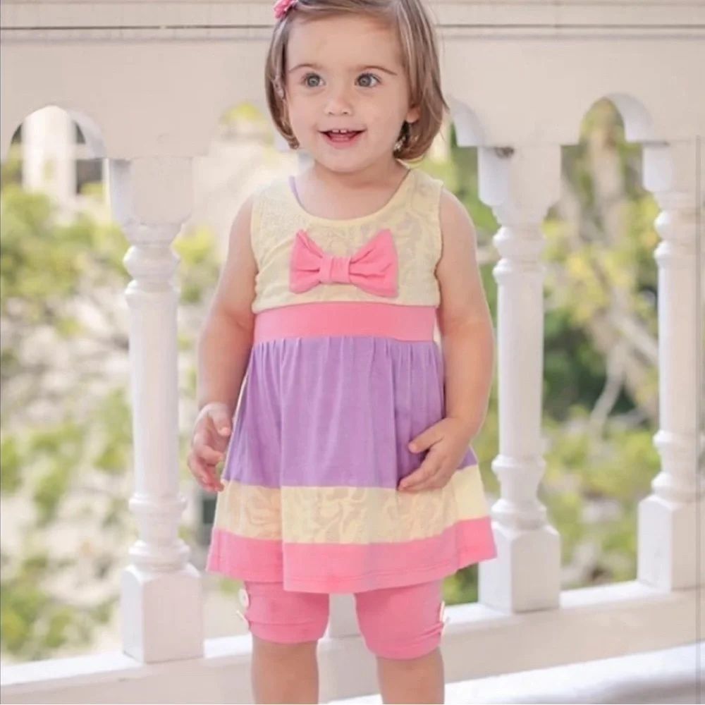 NEW Matching Mommy & Me Dress (girl’s dress) Lilac Sleeveless Dress w Leggings - Picture 2 of 7